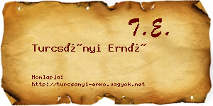 Turcsányi Ernő névjegykártya